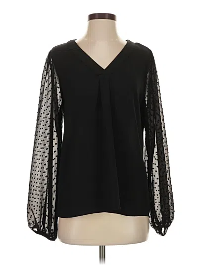 Pre-owned Andree By Unit Long Sleeve Blouse In Black