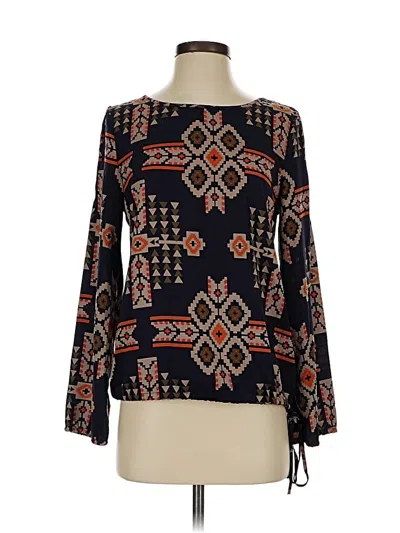 Pre-owned Andree By Unit Long Sleeve Blouse In Black