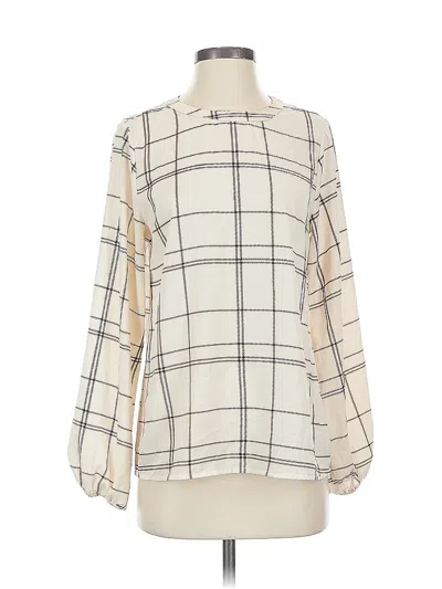 Pre-owned Andree By Unit Long Sleeve Blouse In Brown