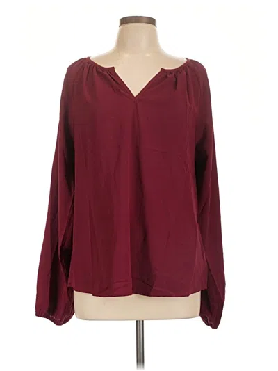 Pre-owned Andree By Unit Long Sleeve Blouse In Burgundy