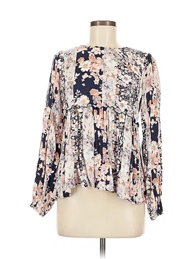 Pre-owned Andree By Unit Long Sleeve Blouse In White