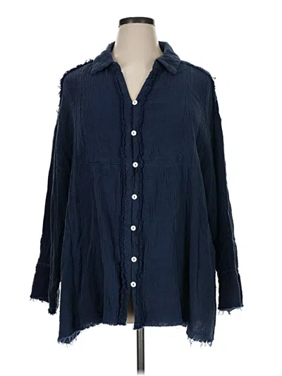 Pre-owned Andree By Unit Long Sleeve Button Down Shirt In Blue
