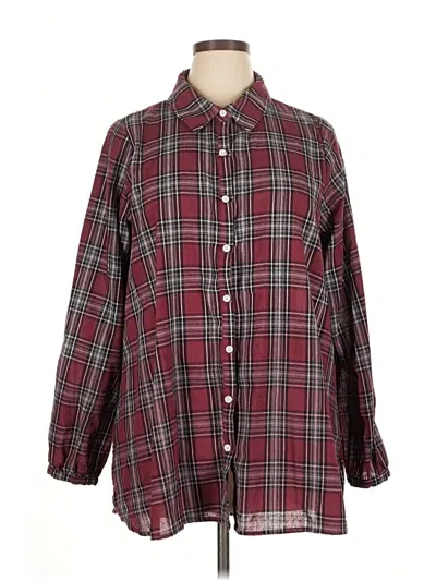 Pre-owned Andree By Unit Long Sleeve Button Down Shirt In Burgundy