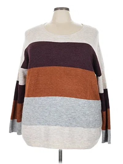 Pre-owned Andree By Unit Long Sleeve Top Brown Boatneck Tops
