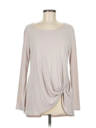 Pre-owned Andree By Unit Long Sleeve Top Gray Boatneck Tops