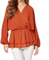 Andree By Unit Love You Always Long Sleeve Blouse In Rust In Multi