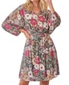 Andree By Unit Made For You Floral Dress In Olive Green Multi In Multi