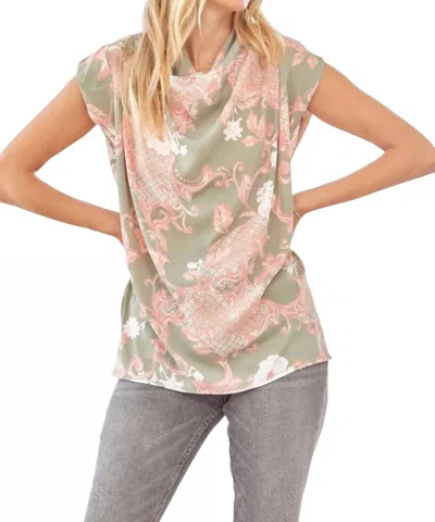 Andree By Unit Makes You Happy Blouse In Sage Multi In Green