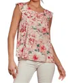 Andree By Unit Morning Grace Tie Back Blouse In Pink Multi In Pink