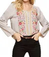 Andree By Unit Ocho Rios Embroidered Top - Plus In Pearl In Neutral