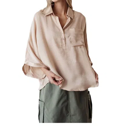 Andree By Unit Oversized Dolman Sleeve Top In Champagne In Green