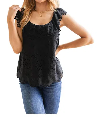 ANDREE BY UNIT PARISIAN STROLL LACE BLOUSE IN BLACK