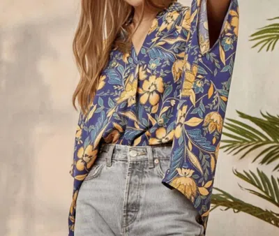 Andree By Unit Penny Kimono Top In Blue In Multi
