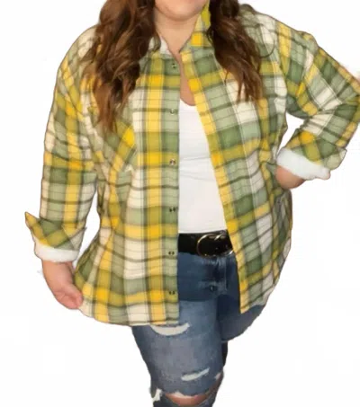 Andree By Unit Plaid Jacket In Green Multi