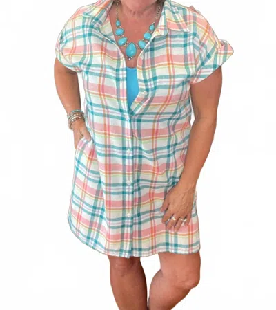 Andree By Unit Playful Button-up Plaid Shirt In Blue Multi In Neutral