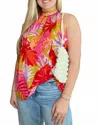 Andree By Unit Printed High Neck Top In Multicolor In Multi