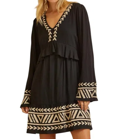 Andree By Unit Remember When Embroidered Dress In Black