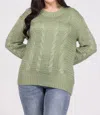 Andree By Unit Ribbed Long Sleeve Sweater In Green In Green