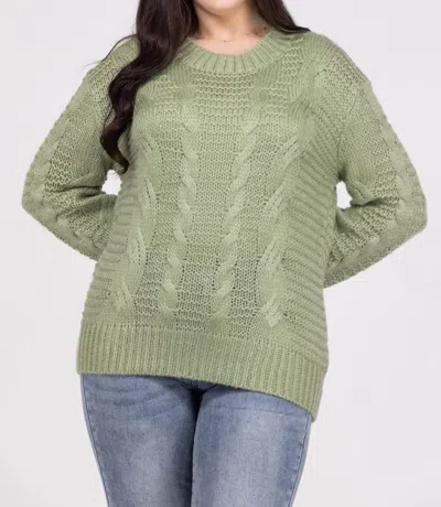 Andree By Unit Ribbed Long Sleeve Sweater In Green