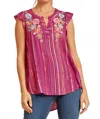Andree By Unit Right By Your Side Blouse In Magenta In Pink