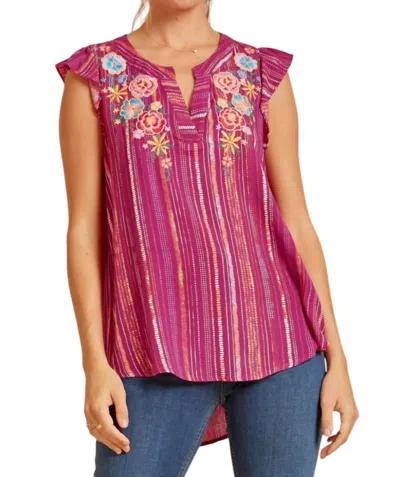 Andree By Unit Right By Your Side Blouse In Magenta In Pink