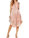 ANDREE BY UNIT ROMANTIC VIBES MIDI DRESS IN ROSE