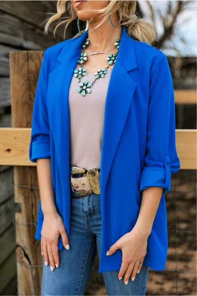 Andree By Unit Royal Blue Boyfriend Jacket
