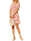Andree By Unit Ruched Floral Mini Dress In Multi In Multi