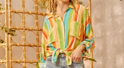 Andree By Unit Sabrina Button Up Shirt In Multi