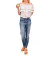 Andree By Unit Set Yourself Free Striped Top In White Multi In Multi