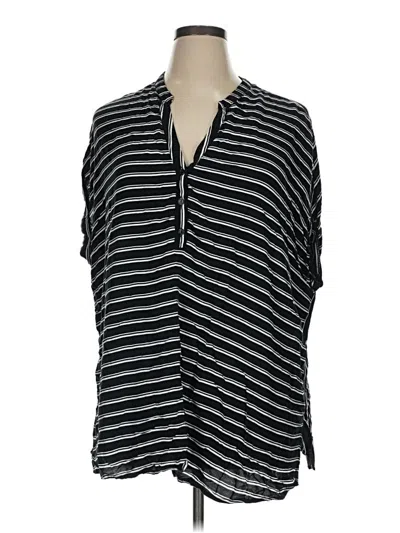 Pre-owned Andree By Unit Short Sleeve Blouse In Black