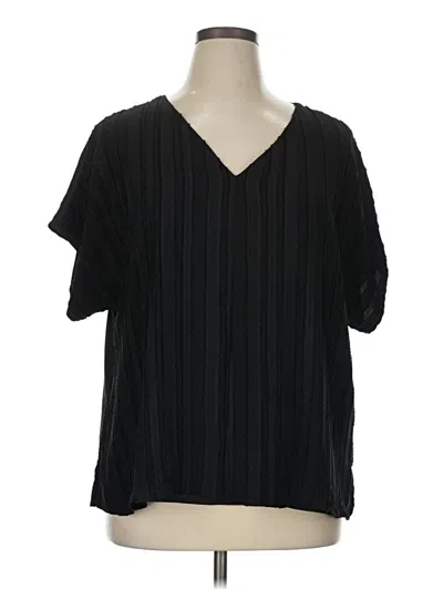 Pre-owned Andree By Unit Short Sleeve Blouse In Black