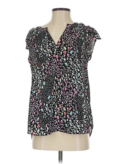 Pre-owned Andree By Unit Short Sleeve Blouse In Black