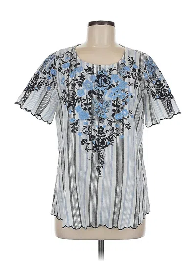 Pre-owned Andree By Unit Short Sleeve Blouse In Blue