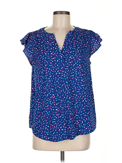 Pre-owned Andree By Unit Short Sleeve Blouse In Blue