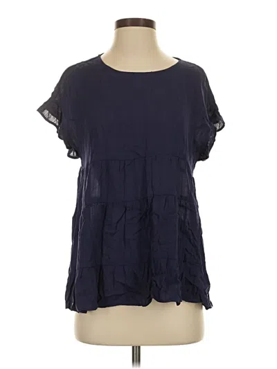 Pre-owned Andree By Unit Short Sleeve Blouse In Blue