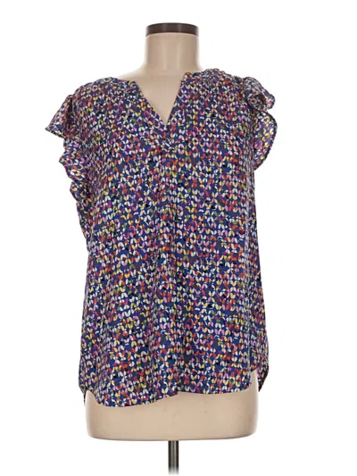 Pre-owned Andree By Unit Short Sleeve Blouse In Blue