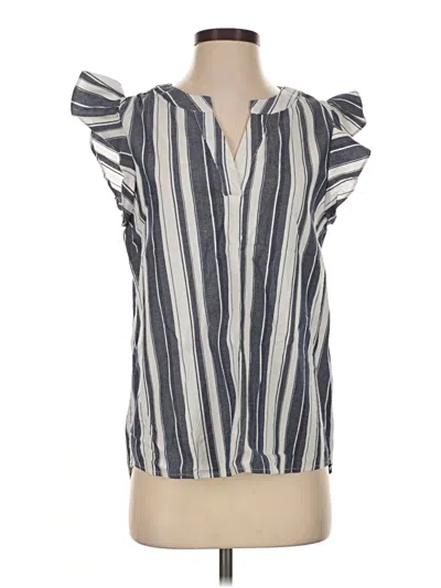 Pre-owned Andree By Unit Short Sleeve Blouse In Gray