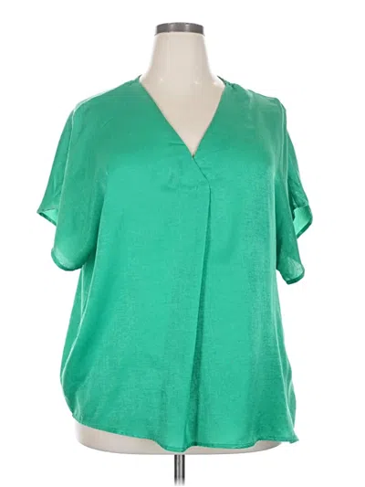 Pre-owned Andree By Unit Short Sleeve Blouse In Green