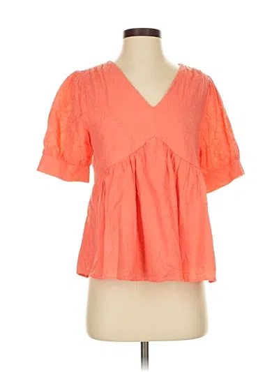 Pre-owned Andree By Unit Short Sleeve Blouse In Orange