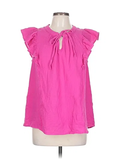 Pre-owned Andree By Unit Short Sleeve Blouse In Pink