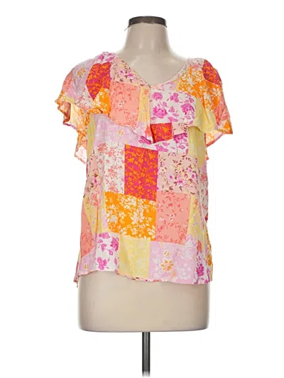 Pre-owned Andree By Unit Short Sleeve Blouse In Pink