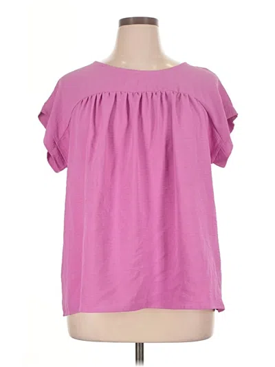Pre-owned Andree By Unit Short Sleeve Blouse In Pink
