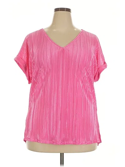 Pre-owned Andree By Unit Short Sleeve Blouse In Pink