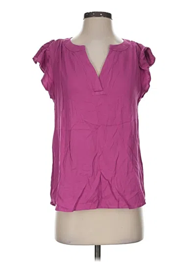 Pre-owned Andree By Unit Short Sleeve Blouse In Purple