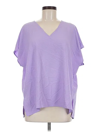 Pre-owned Andree By Unit Short Sleeve Blouse In Purple