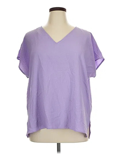 Pre-owned Andree By Unit Short Sleeve Blouse In Purple