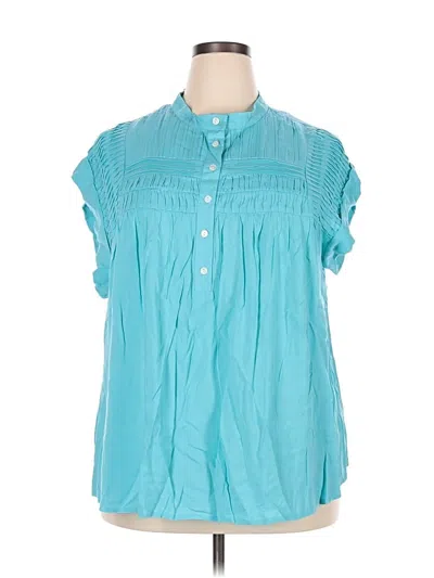 Andree By Unit Short Sleeve Blouse In Teal