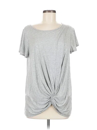 Pre-owned Andree By Unit Short Sleeve Top Gray Keyhole Neckline Tops