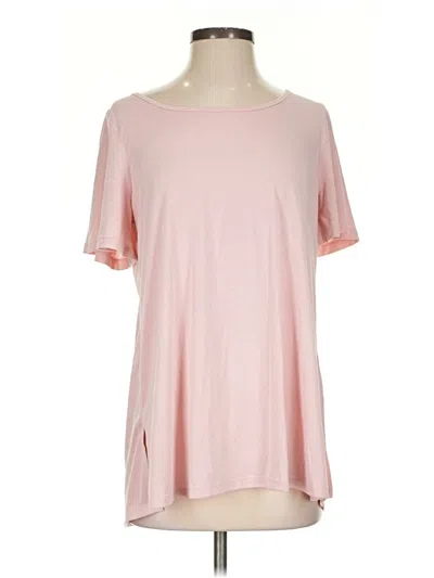 Pre-owned Andree By Unit Short Sleeve Top Pink Keyhole Neckline Tops
